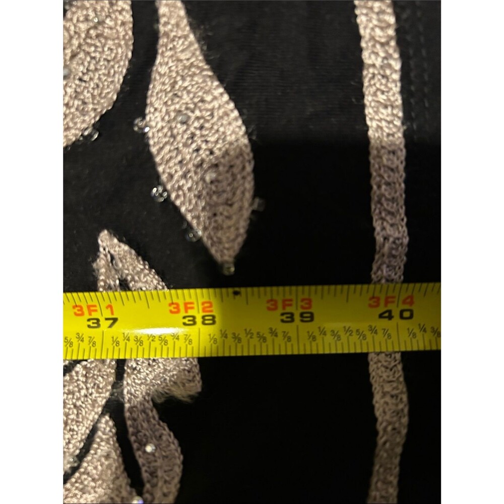 INC International Concepts Black Mini Dress with Silver Embroidered Pattern - Picture 8 of 8